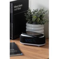 Budík Karlsson Vogue s nabíjačkou na telefón KA6033BK, 10cm